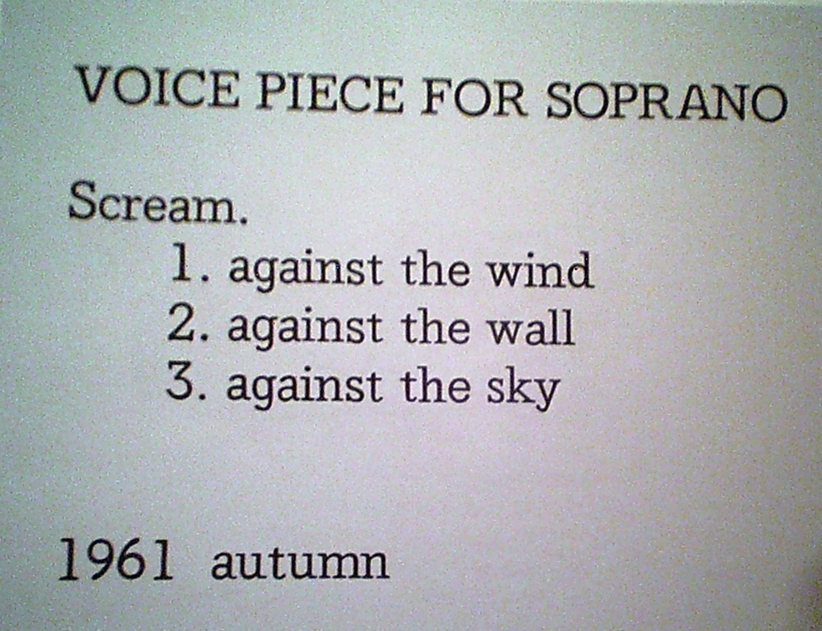 Voice Piece for Soprano
